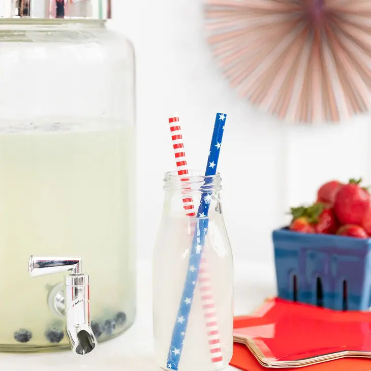 Red/White and Blue Reusable Straws – Penny&Moo