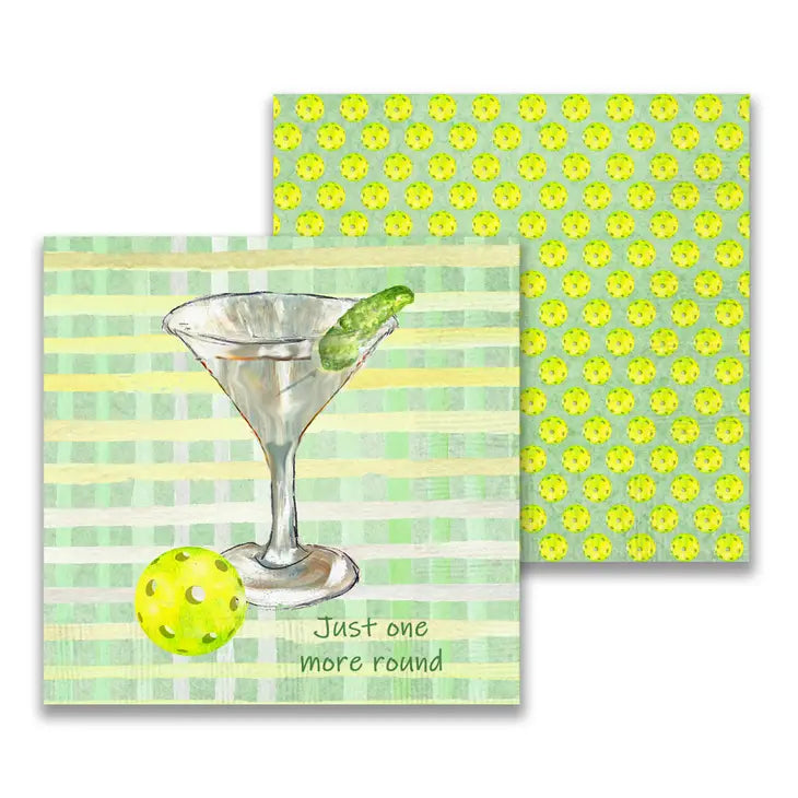 One More Round of Pickleball Cocktail Napkin