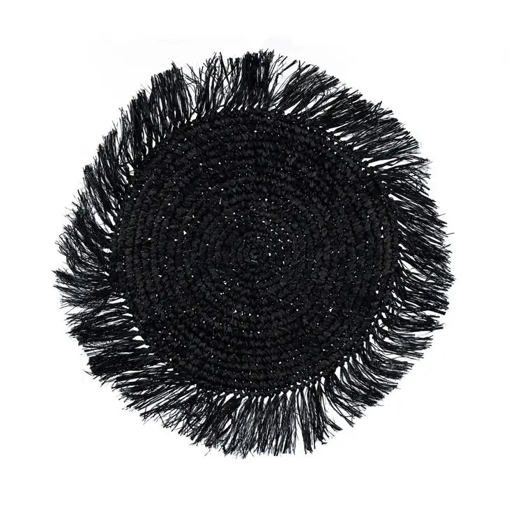 Black Fringe Boho Charger