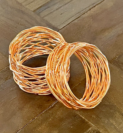 Copper Line Napkin Rings, Set of 4