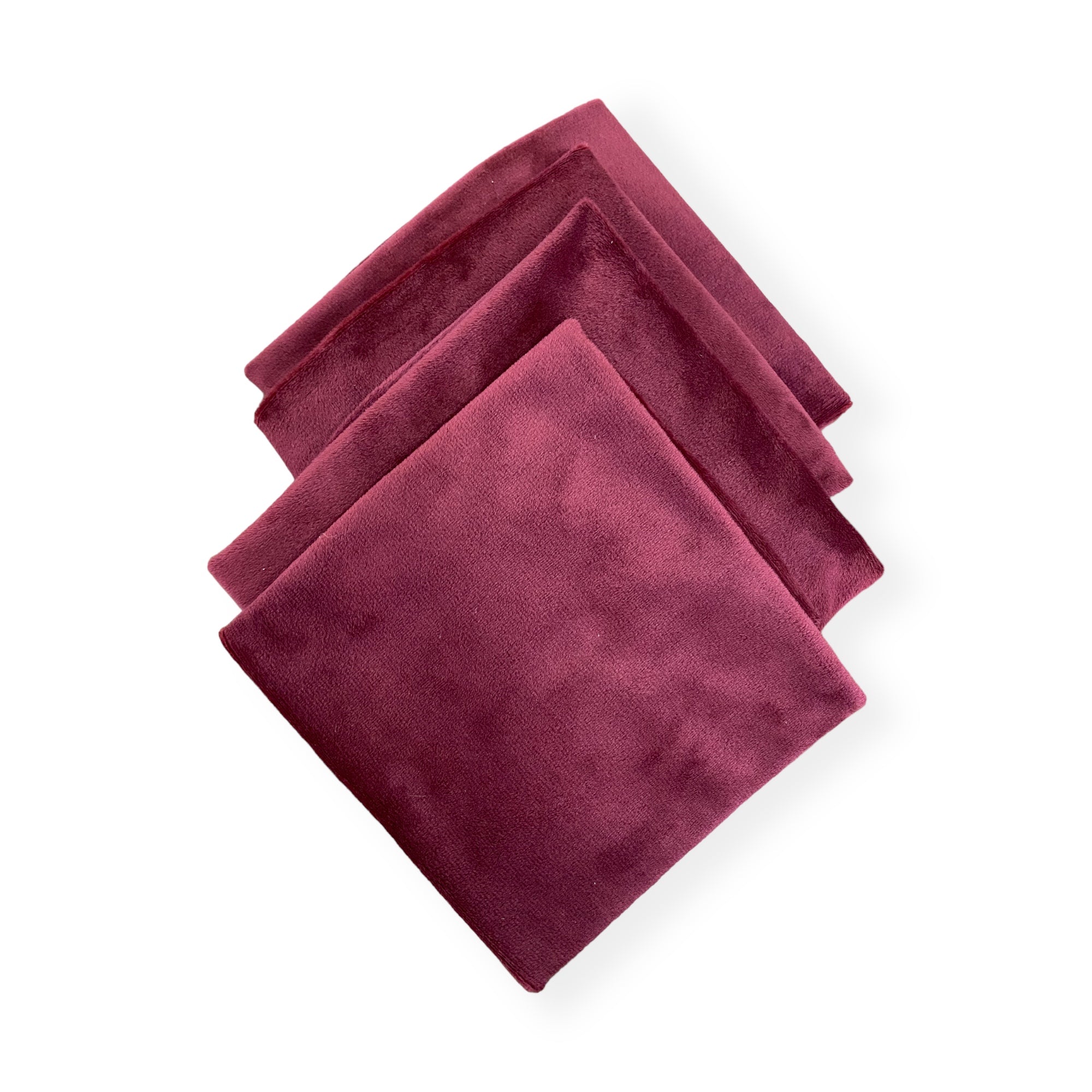 Velvet Napkins in Burgundy, Set of 4