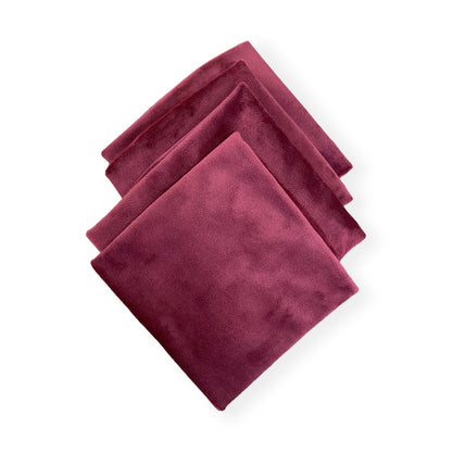 Velvet Napkins in Burgundy, Set of 4