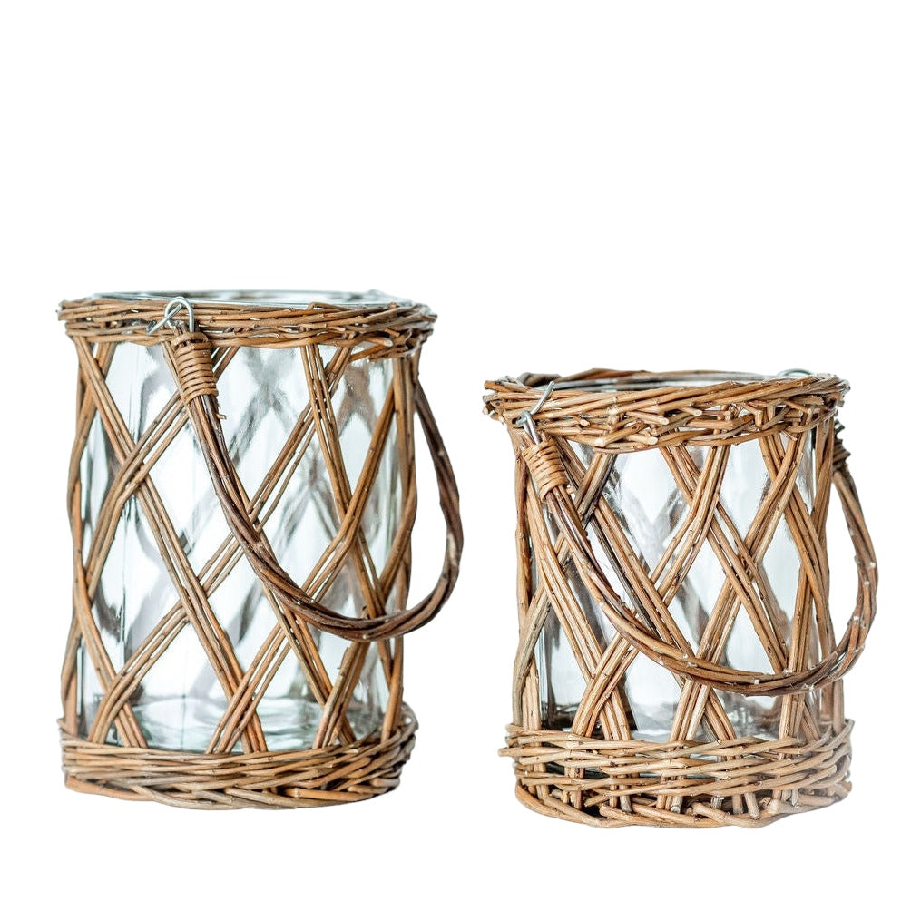 Wicker Wrapped Vase, Large