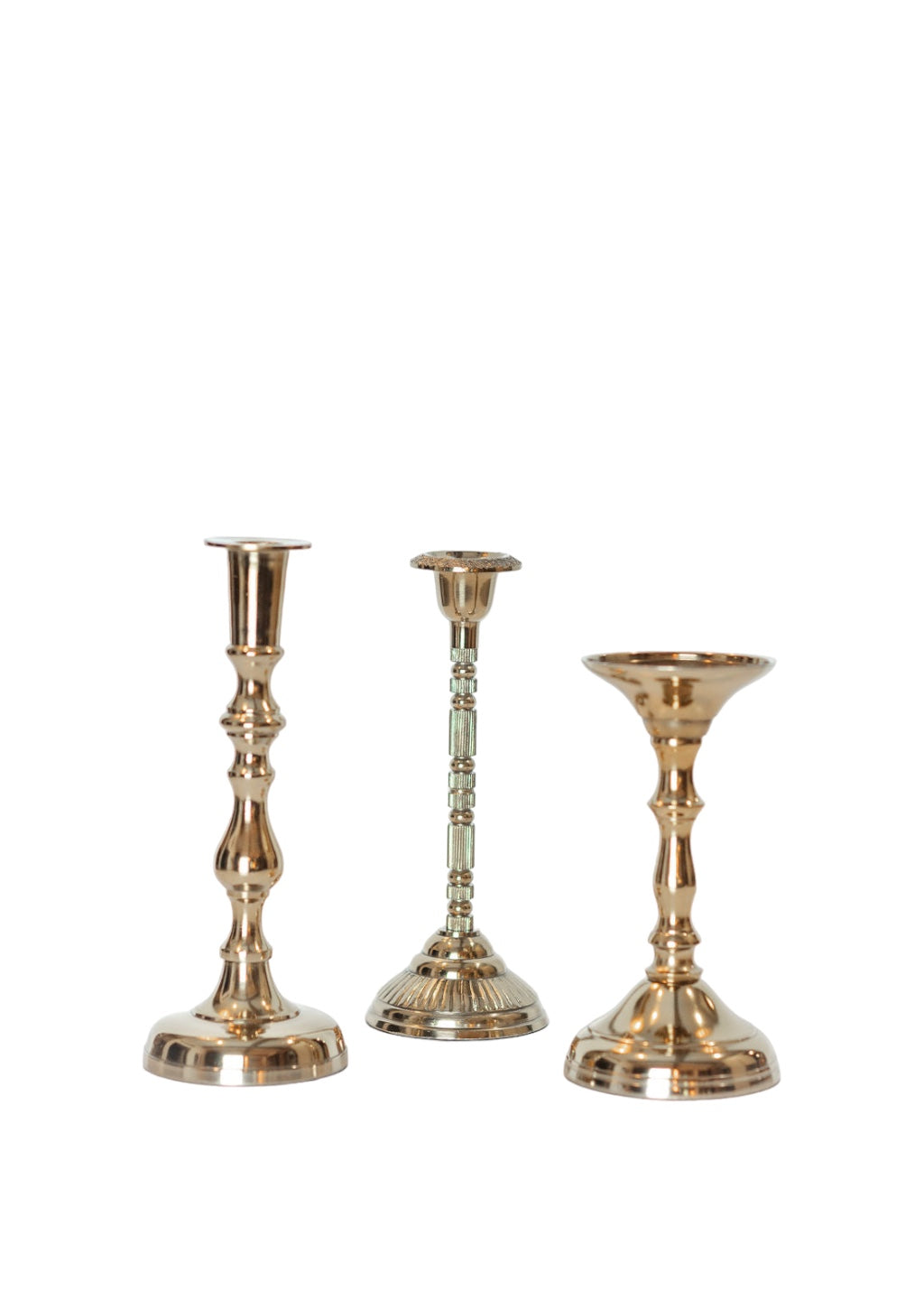 Regal Gold Taper Holders, Set of 3