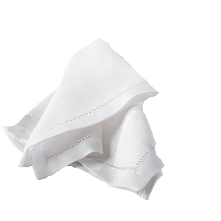 Hemstitch Napkin in White