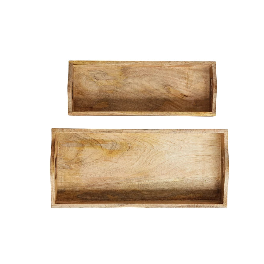 Mango Wood Tray, Set of 2