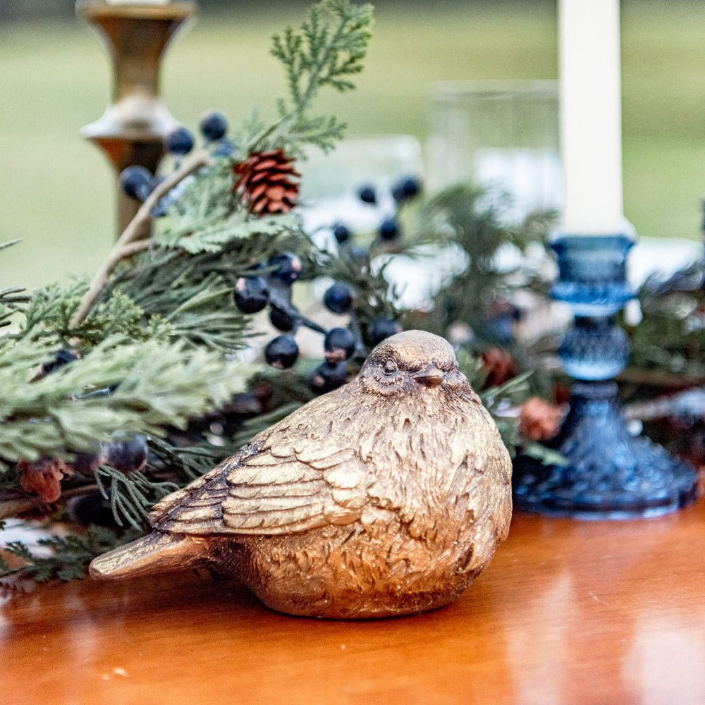 Gold Resin Bird, Set of 3