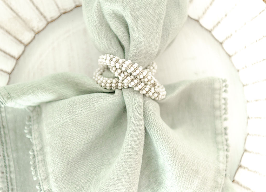 Pearl Roped Napkin Rings, Set of 4