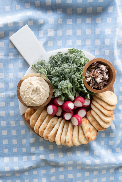 Marble &amp; Wood Round Serving Board