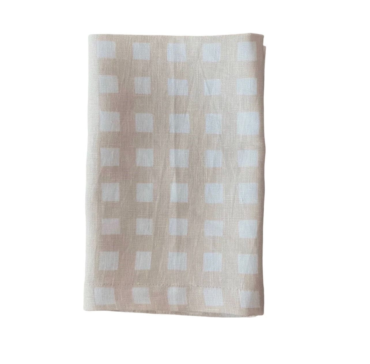 Gingham Napkins in Latte, Set of 4