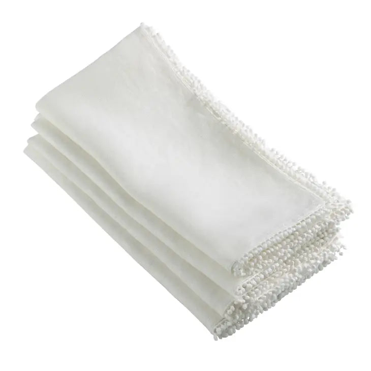 Pom Pom Napkins in Ivory, Set of 4