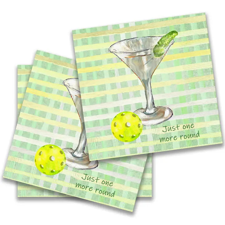 One More Round of Pickleball Cocktail Napkin