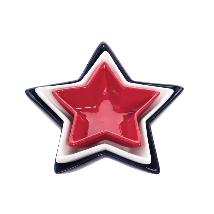 Patriotic Star Bowls, Set of 3