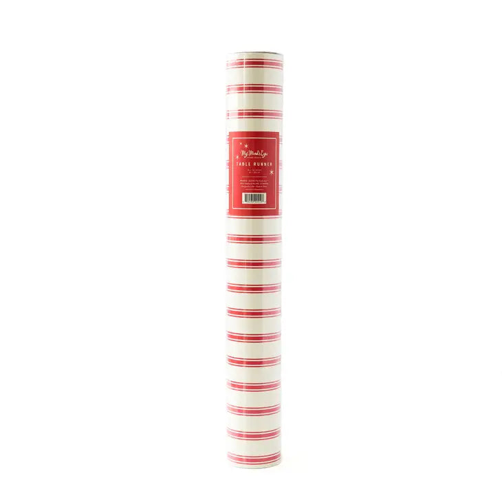 Believe Paper Table Runner, Red Stripe