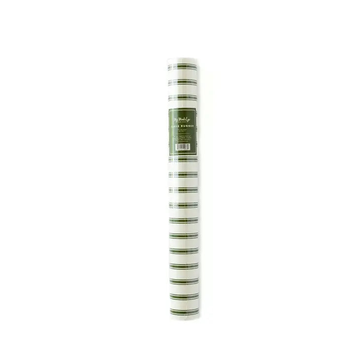 Believe Paper Table Runner, Green Stripe