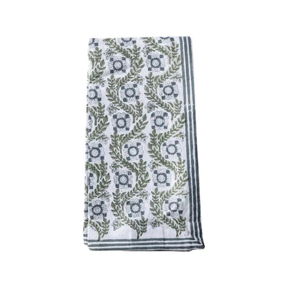 Villa Vaux Grand Gray &amp; Green Napkin, Set of 4