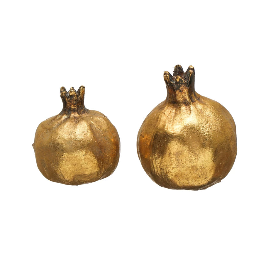 Gold Resin Pomegranate, Set of 2