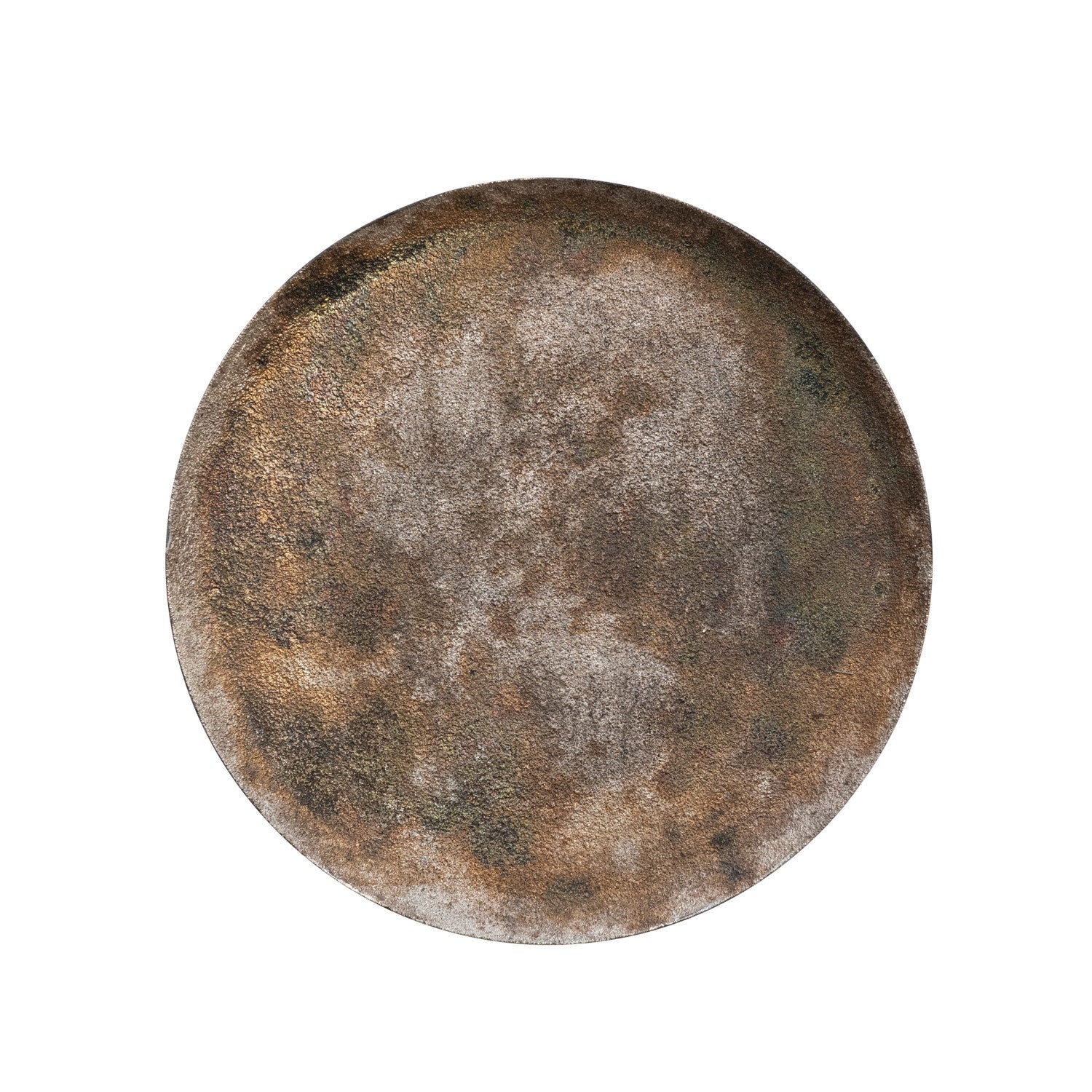 Distressed Round Metal Tray