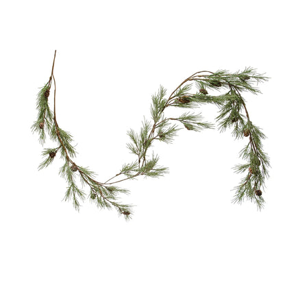 Shore Pine Needle &amp; Natural Pinecone Garland